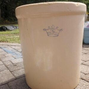 Vintage Cream Stoneware Sauerkraut Pot 65-70 Years Old